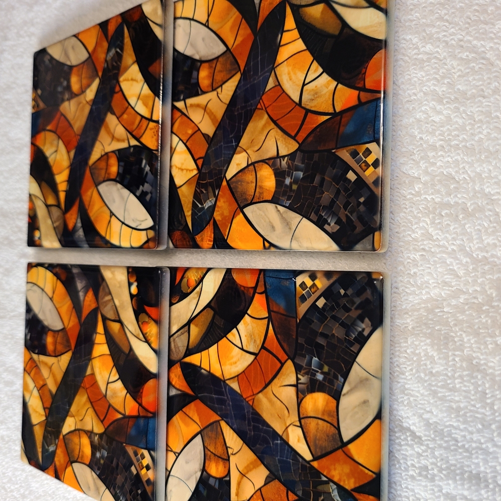 Abstract Mosaic Coasters Set - Picture 16 of 16